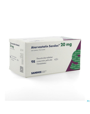 Atorvastatine 20mg sandoz comp pell 98