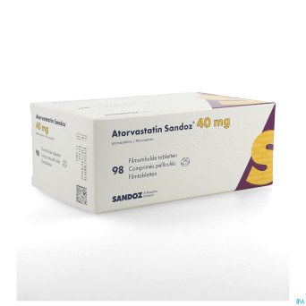 Atorvastatine 40mg sandoz comp pell 98