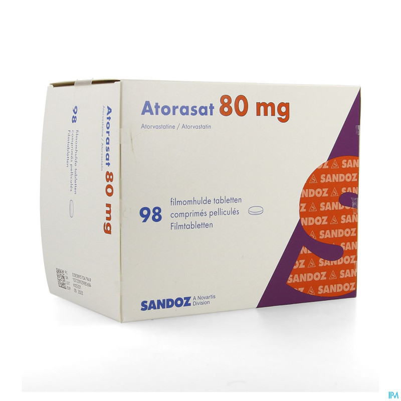 Atorasat 80 mg sandoz comp pell 98