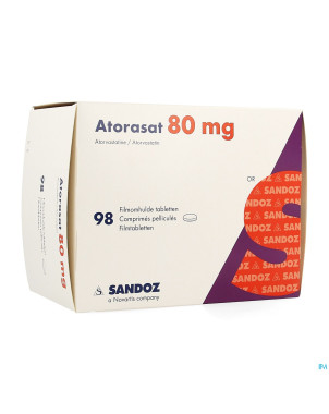 Atorasat 80 mg sandoz comp pell 98