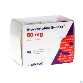 Atorasat 80 mg sandoz comp pell 98