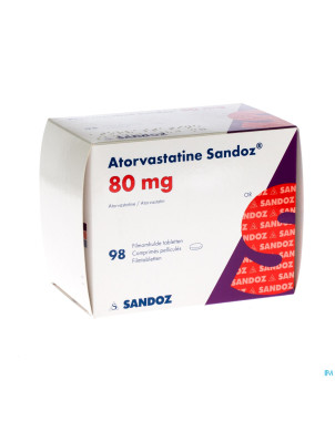 Atorasat 80 mg sandoz comp pell 98