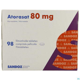 Atorasat 80 mg sandoz comp pell 98
