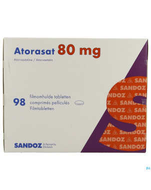 Atorasat 80 mg sandoz comp pell 98