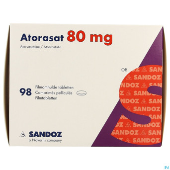 Atorasat 80 mg sandoz comp pell 98