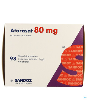 Atorasat 80 mg sandoz comp pell 98