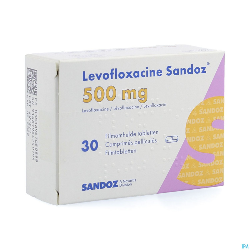 Levofloxacine sandoz comp 30 x 500 mg