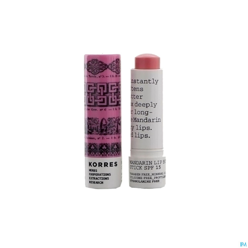 Korres km lipbutter stick mandarin ip15 pink   5ml