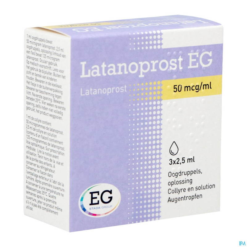 Latanoprost eg 50 mcg collyre sol 3 fl x 2,5 ml