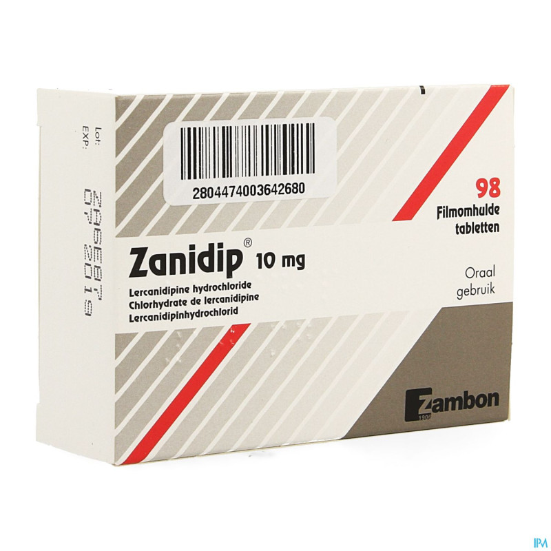 Zanidip pi pharma comp 98 x 10 mg pip