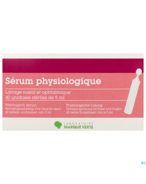 Marque v serum physiologique unidoses 40x5ml
