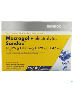Macrogol + electr sandoz pulv gout citron 20x13,7g