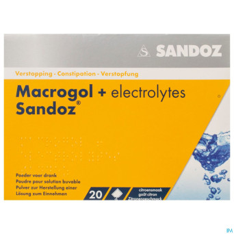Macrogol + electr sandoz pulv gout citron 20x13,7g