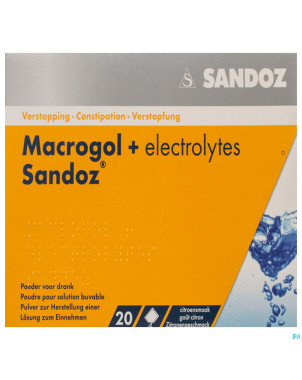 Macrogol + electr sandoz pulv gout citron 20x13,7g
