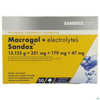 Macrogol + electr sandoz pulv gout citron 50x13,7g