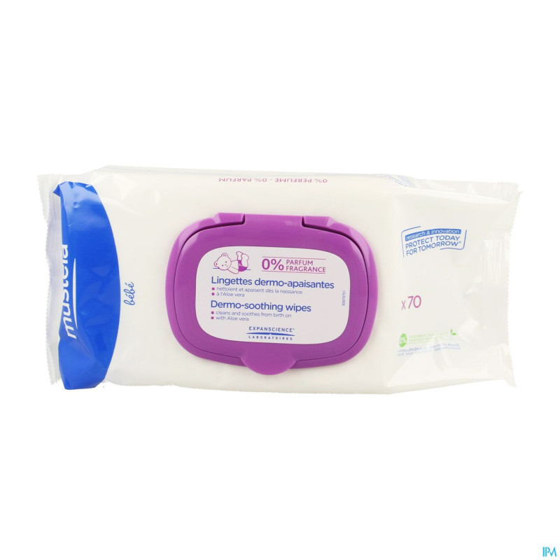Mustela bb lingettes n/parf dermo apaisantes 70