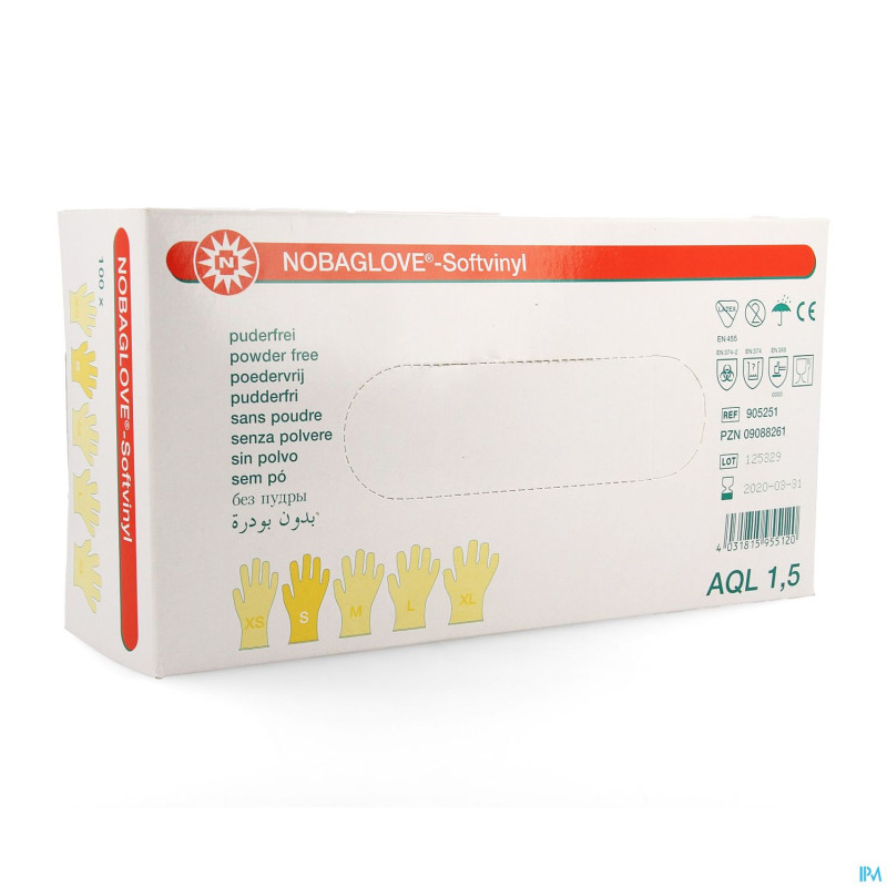 Noba gants vinyl sans poudre  s 100 5700572