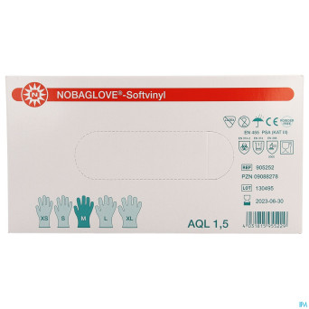 Noba gants vinyl sans poudre  m 100 5700574