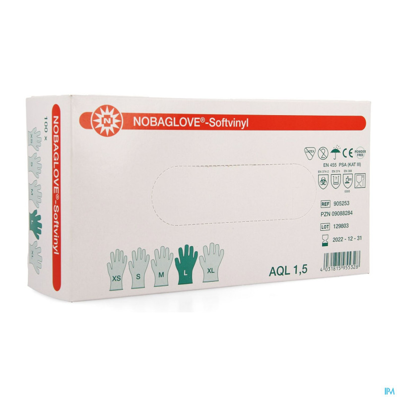 Noba gants vinyl sans poudre  l 100 5700576