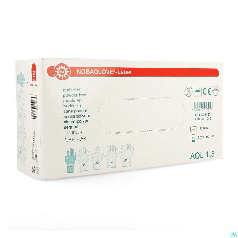 Noba gants latex sans poudre xs 100 5700638