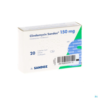 Clindamycine sandoz caps dur 20 x 150 mg