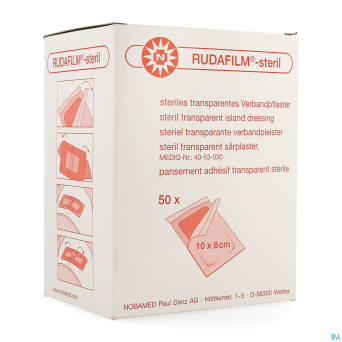 Noba rudafilm sterile transp  10cmx 8cm 50 9280322