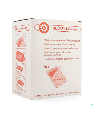 Noba rudafilm sterile transp  10cmx 8cm 50 9280322
