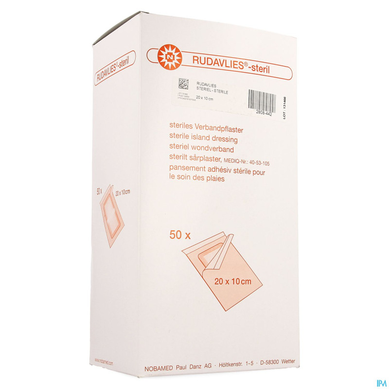 Noba rudavlies pans sterile   20cmx10cm 50 9280457