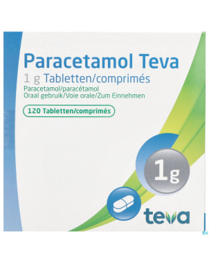 Paracetamol teva 1 g comp 120 x 1 g blister