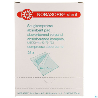 Noba cp absorbant sterile    10cmx10cm 25 9350960