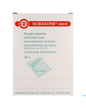 Noba cp absorbant sterile    10cmx10cm 25 9350960