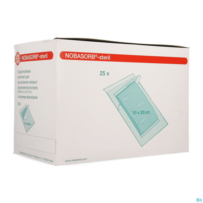 Noba cp absorbant sterile    10cmx20cm 25 9350961