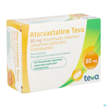 Atorvastatine teva 80 mg comp pell  30 x 80 mg