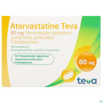 Atorvastatine teva 80 mg comp pell  30 x 80 mg