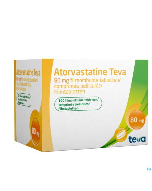 Atorvastatine teva 80mg comp pell 100 blister