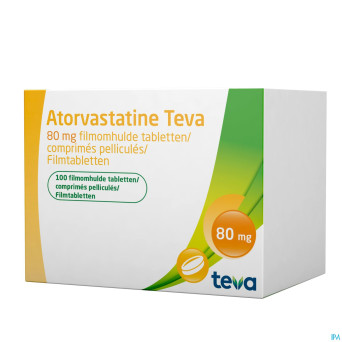 Atorvastatine teva 80mg comp pell 100 blister