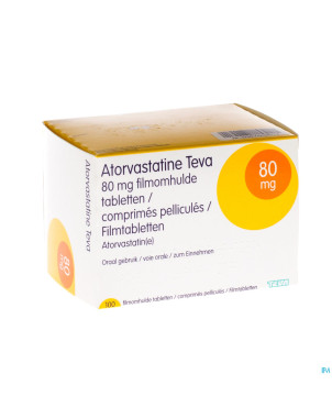 Atorvastatine teva 80mg comp pell 100 blister
