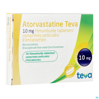 Atorvastatine teva 10 mg comp pell  30 x 10 mg