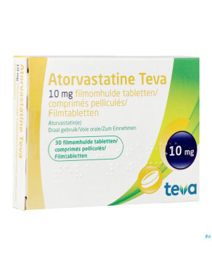 Atorvastatine teva 10 mg comp pell  30 x 10 mg