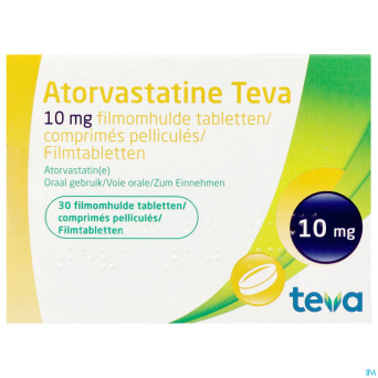 Atorvastatine teva 10 mg comp pell  30 x 10 mg