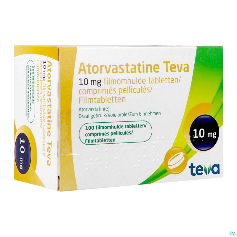 Atorvastatine teva 10mg comp pell 100 blister
