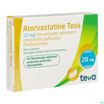 Atorvastatine teva 20 mg comp pell  30 x 20 mg