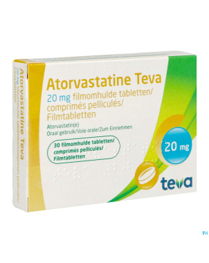 Atorvastatine teva 20 mg comp pell  30 x 20 mg
