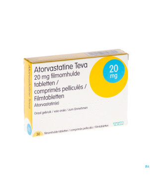 Atorvastatine teva 20 mg comp pell  30 x 20 mg