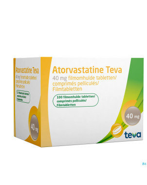 Atorvastatine teva 40mg comp pell 100 blister
