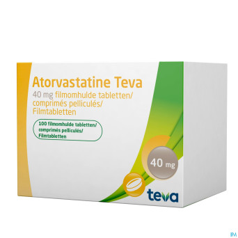 Atorvastatine teva 40mg comp pell 100 blister