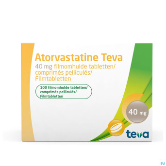 Atorvastatine teva 40mg comp pell 100 blister