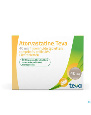 Atorvastatine teva 40mg comp pell 100 blister