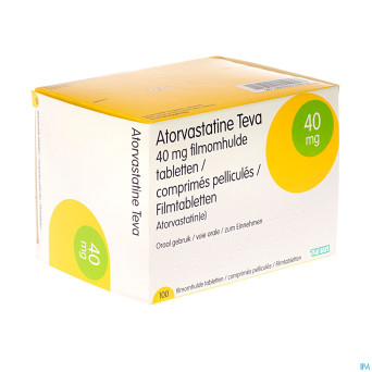 Atorvastatine teva 40mg comp pell 100 blister
