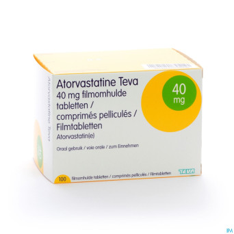 Atorvastatine teva 40mg comp pell 100 blister